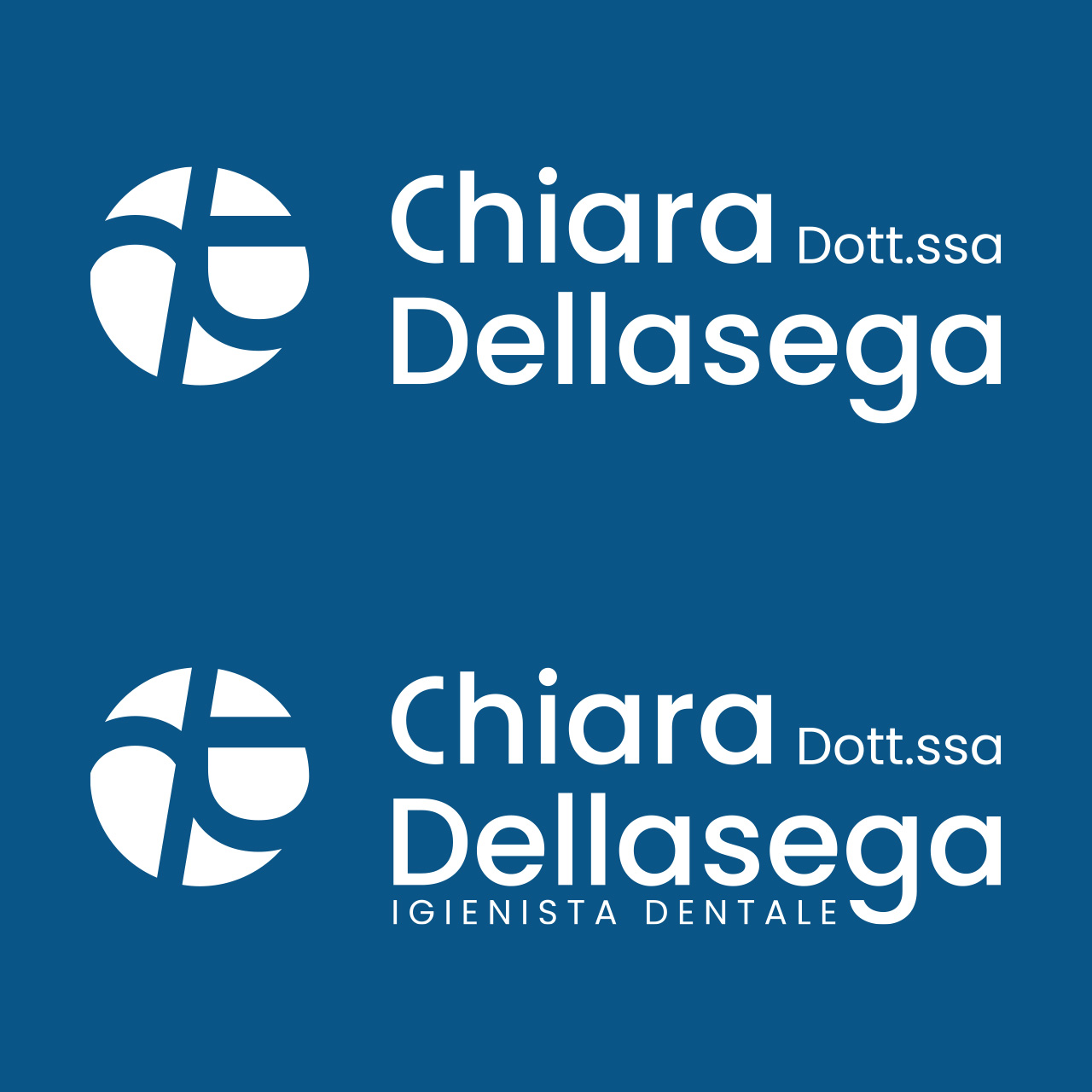 Dottoressa Chiara Dellasega - Igienista dentale - logo completo negativo